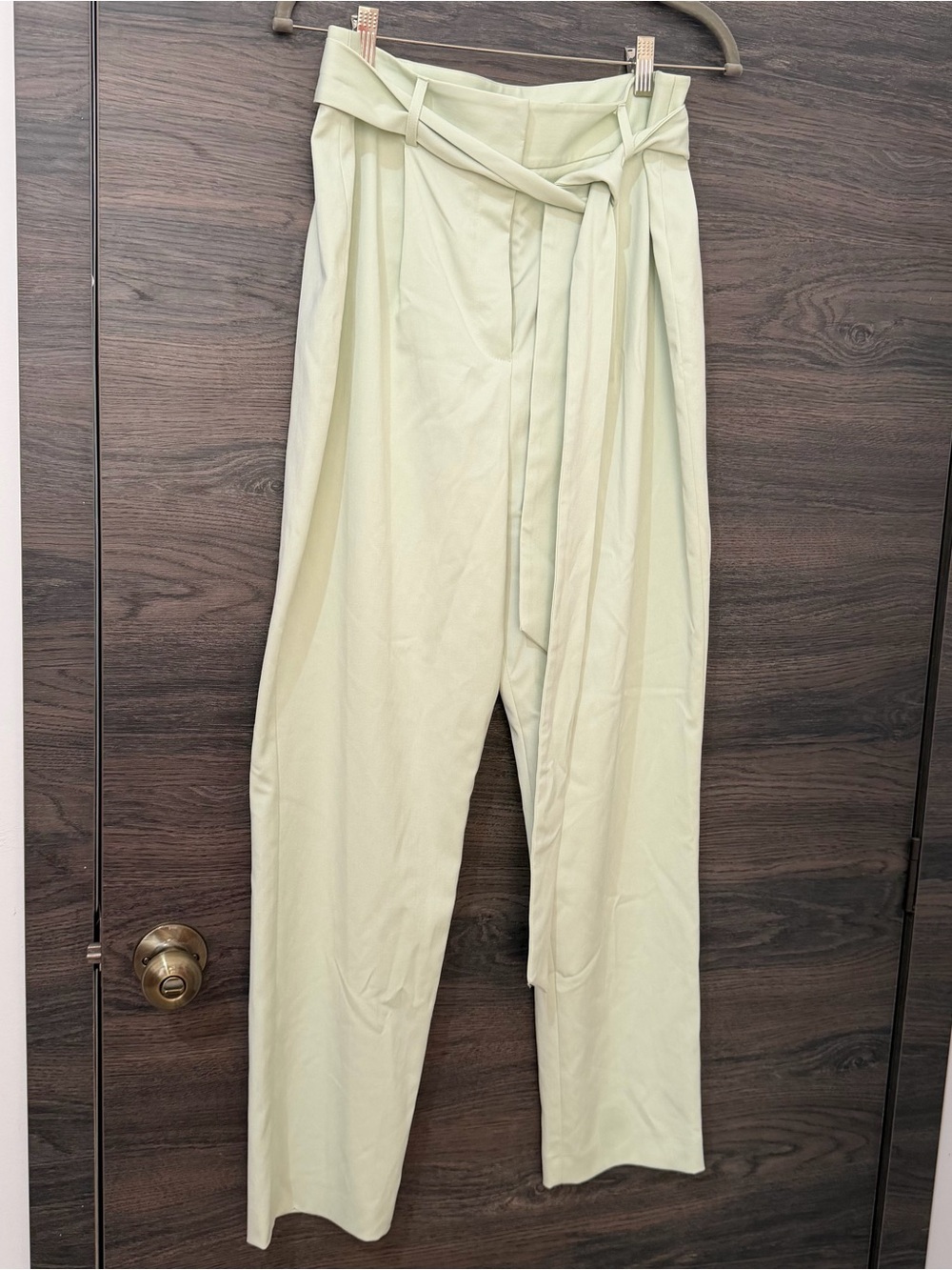 ANTONIO MELANI Sage High-Waist Paperbag Tie-Belt Trousers